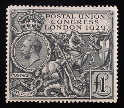 Lot 386 - Great Britain. 1929 £1 PUC. Well centred, lightly hinged