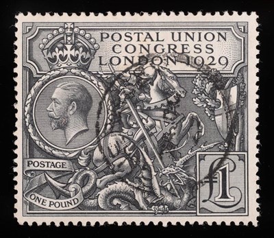 Lot 387 - Great Britain. 1929 £1 PUC, good used