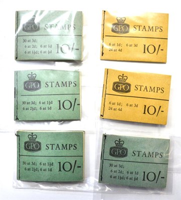 Lot 421 - Great Britain. 10s booklets. April 1961 (2), April 1962 and December 1962 (1), August 1966 (1)...