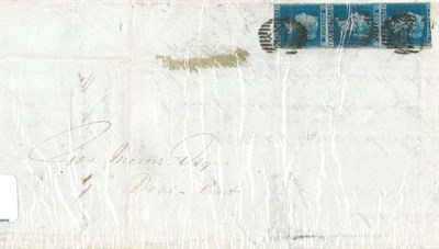 Lot 449 - Great Britain. February 1848 large entire to Deal, bearing vertical strip of three CI/EI with...