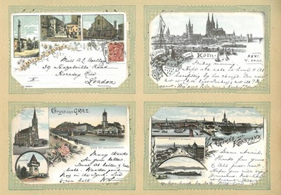 Lot 498 - An Album with a Distressed Spine housing an original Postcard collection. All addressed to the same