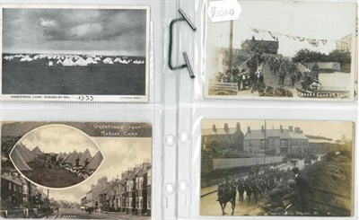 Lot 512 - Marske by the Sea. Eight real photographic cards depicting troops arriving in Marske, Marske...