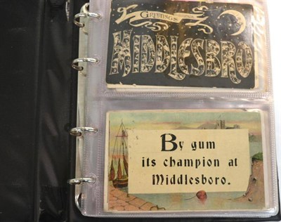 Lot 515 - Middlesbrough. A collection of over eighty Novelty pre-war cards, including Comic, Greetings,...