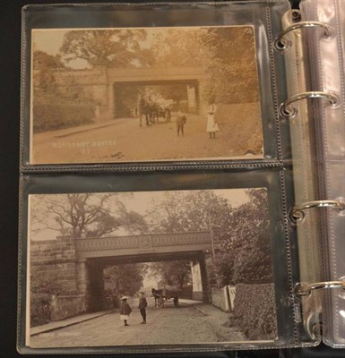 Lot 518 - Normanby, Lackenby and Lazenby. A small album housing - sixty pre-war to modern postcards,...