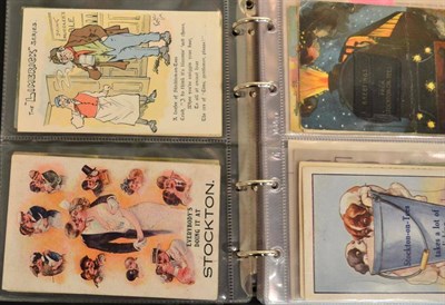 Lot 530 - Stockton-on-Tees. A album housing an assortment of Novelty, Comic, Pull Out Fronts, Sporting...