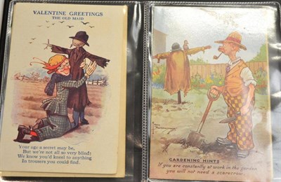 Lot 537 - Christmas, English Sheep Dogs and Scarecrows. One hundred cards in two albums