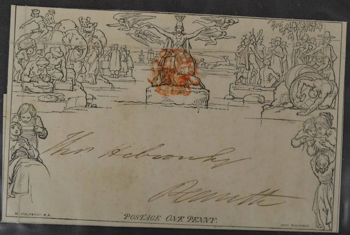 Lot 675 - Great Britain. A collection of Victorian covers including a 1d Mulready wrapper; 1840 1d black...