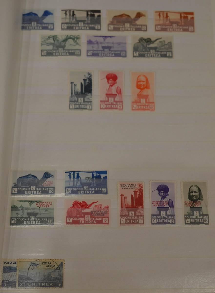 Lot 157 - Eritrea. A green stock book part filled with mainly mint issues from 1893 onwards. Includes...
