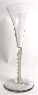 Lot 15 - A Champagne Flute, circa 1750, the flared conical bowl on an opaque twist stem, 18.5cm high