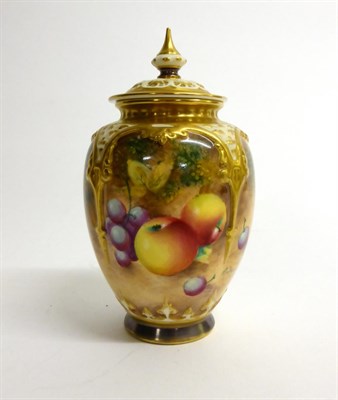Lot 36 - A Royal Worcester Porcelain Ovoid Pot Pourri Jar and Cover, 20th century, painted by William...