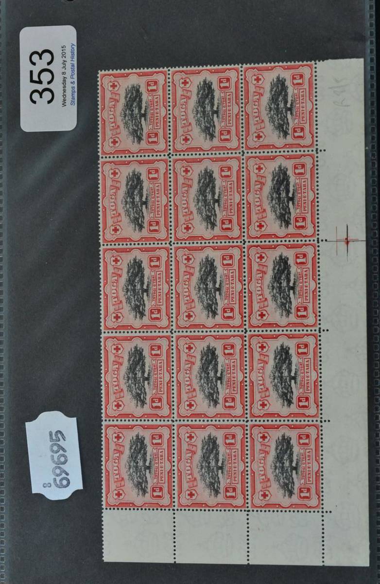 Lot 353 - Tonga. 1942 to 1949 1d Ovava Tree Kana-Kubolu unmounted corner block of fifteen. Includes...