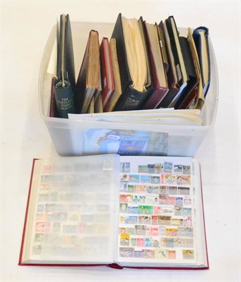 Lot 17 - A Clear Plastic Container housing an assortment of all world in albums, stockbooks, exercise...