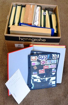 Lot 20 - A Box containing worldwide issues in albums and stockbooks. Includes albums relating to Canada...