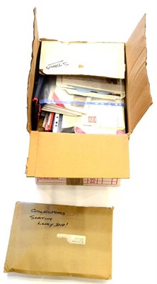 Lot 45 - Two Boxes containing all sorts. Includes Great Britain new issues, Presentation packs, aerogrammes