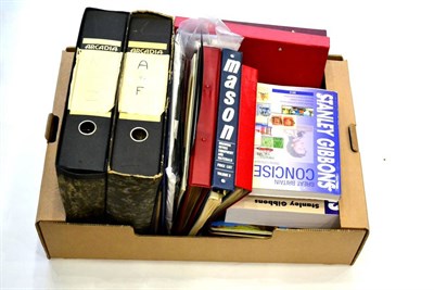 Lot 47 - Two Boxes Containing All World in albums, binders, folders, loose album pages etc. Also Stanley...