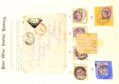 Lot 106 - Boer War. A Paragon album housing an interesting collection of stamps, covers, fronts, censored and