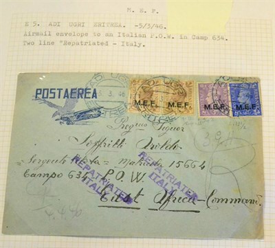 Lot 146 - British Occupation of Italian Colonies - Eritrea. A 1942 to 1948 Postal history collection in a...