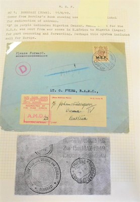 Lot 150 - British Occupation of Italian Colonies - Middle East Forces. A Postal history collection,...