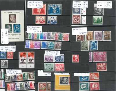 Lot 194 - Germany and East Germany. A small bundle of mint sets, part sets and M/S's. Includes East...