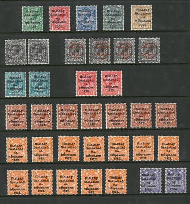 Lot 217 - Ireland. A stockcard housing a clean mint range of the 1922 Provisional overprints to 1s with...