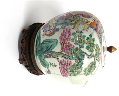 Lot 97 - A Chinese Porcelain Ginger Jar and Cover, 19th century, painted in famille rose enamels with...