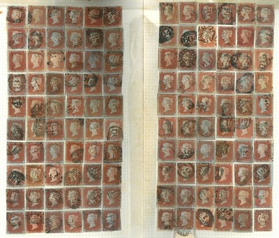 Lot 355 - Great Britain. 1841 1d red used, reconstructed sheet. Majority four margins