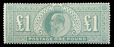 Lot 368 - Great Britain. 1902 £1 dull bull-green unmounted