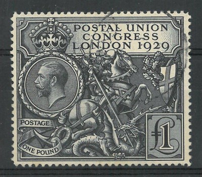 Lot 382 - Great Britain. 1929 PUC £1, good used