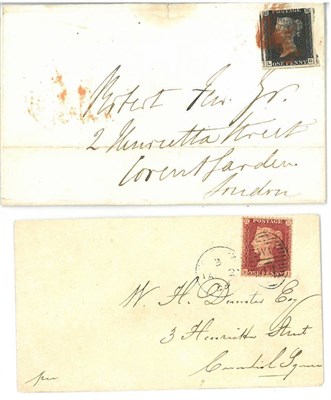 Lot 430 - Great Britain. November 1840 outer letter sheet addressed to Covent Garden, London bearing an...