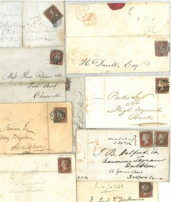 Lot 431 - Great Britain. 1841 1d red imperfs on covers and entires (8).  Also 1851 re-directed entire bearing