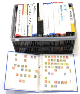 Lot 26 - Numerous Binders housing all world in a plastic container and two boxes. Includes Channel...