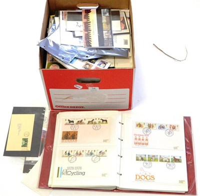 Lot 34 - An Archive Box Housing a Quantity of Great Britain FDC's and Presentation packs in albums and loose
