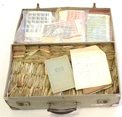 Lot 41 - A Suitcase crammed with hundreds and hundreds of glassine bags, containing world issues. Also...