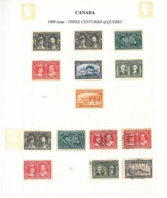 Lot 168 - Canada. An 1898  to 1955 mint and used collection on loose album pages. Noted 1908 Quebec...