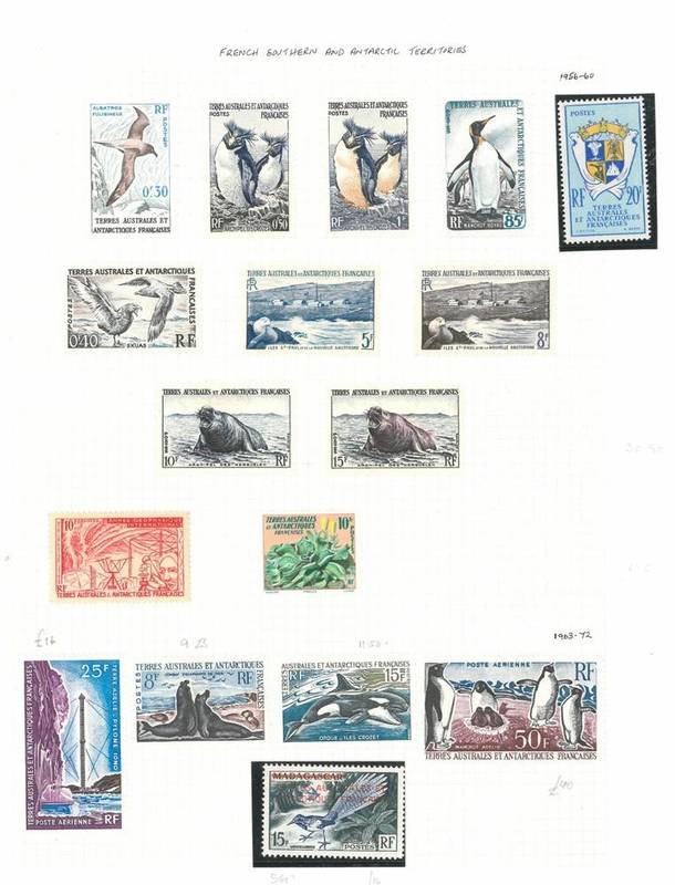 Lot 195 - French Antarctic Territory. A mainly mint collection from 1956 on loose album leaves. Stc £2000+