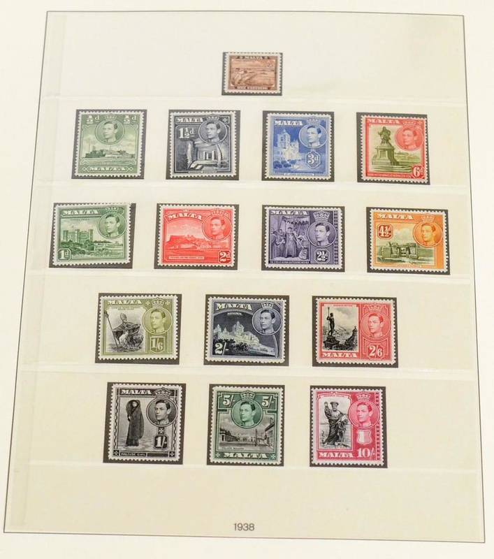 Lot 224 - Malta. A 1922 to 1993 mint collection in three boxed Lindner albums. Nearly complete from 1953
