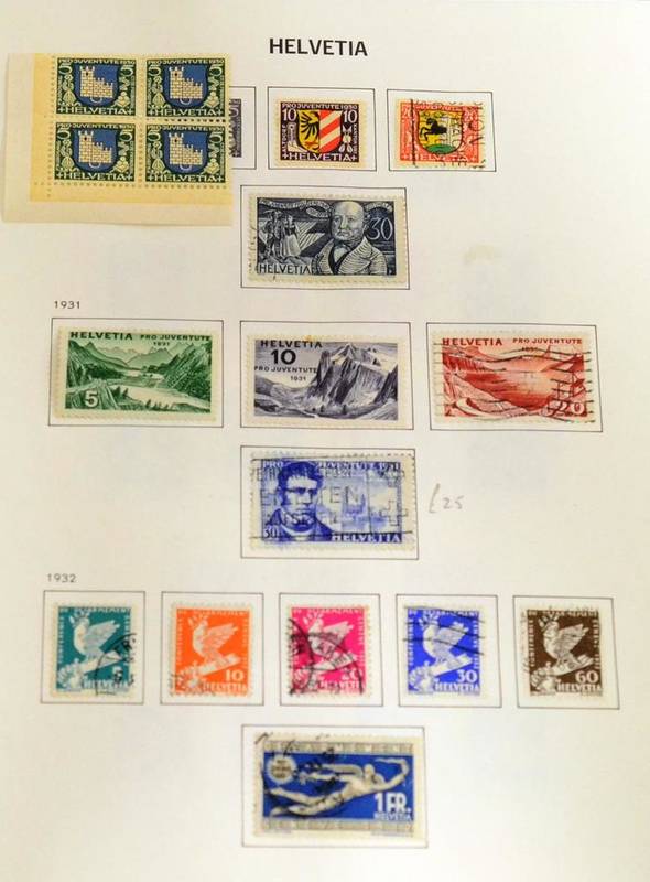 Lot 249 - Switzerland. An 1850 to 1970 mint and used collection in a boxed Davo album. Stc £1600