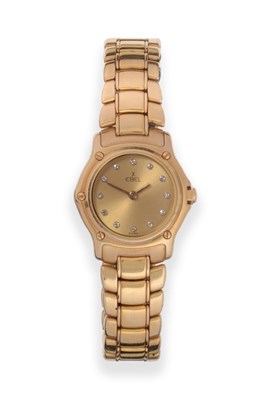 Lot 152 - A Lady's 18ct Gold Diamond Set Wristwatch, signed Ebel, model: 1911, circa 2000, quartz...