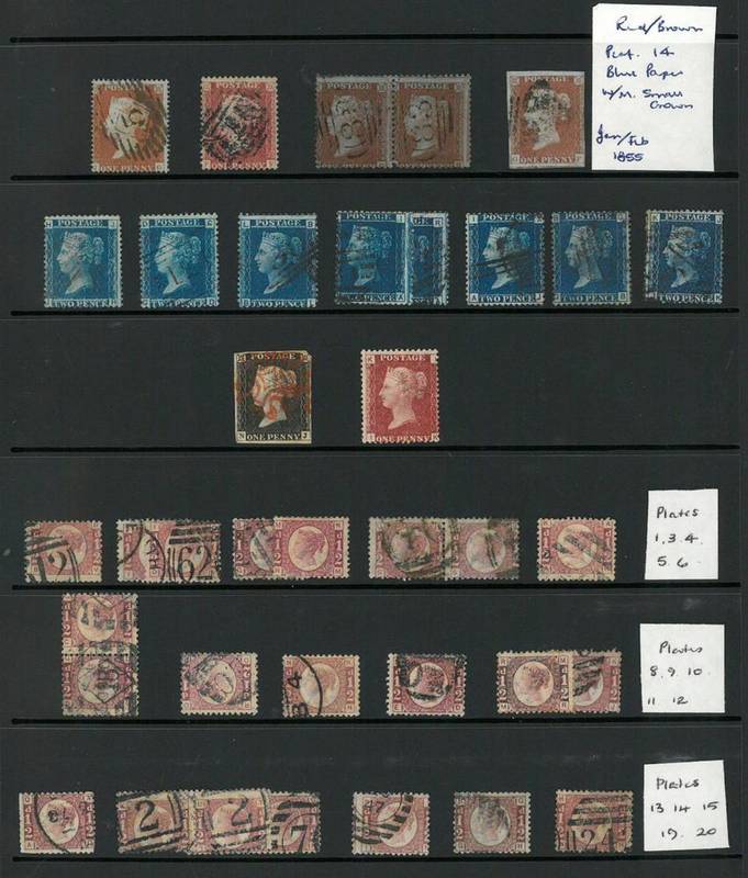 Lot 275 - Great Britain. Stockcards housing a used Queen Victoria collection. Includes full set of the...