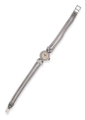 Lot 154 - A Lady's 18ct White Gold Diamond Set Wristwatch, signed Rolex, Precision, 1962, (calibre 1401)...