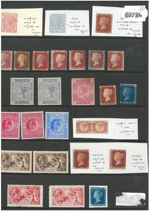 Lot 284 - Great Britain. A stockcard housing a mint range of Queen Victoria to King George V issues....