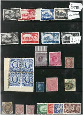 Lot 293 - Great Britain. A stockcard housing a range of Queen Victoria to early QEII mint and used. Noted...