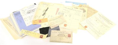 Lot 296 - Great Britain. A miscellaneous collection of receipts, Postal orders, ephemera etc, many with a...