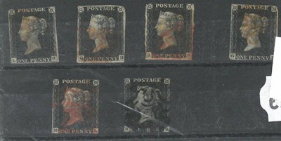Lot 305 - Great Britain. Fifteen 1840 1d blacks, all used (three with black Maltese crosses, remainder...