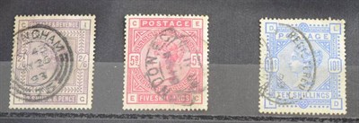 Lot 336 - Great Britain. 1883 - 1884 2s6d to 10s used
