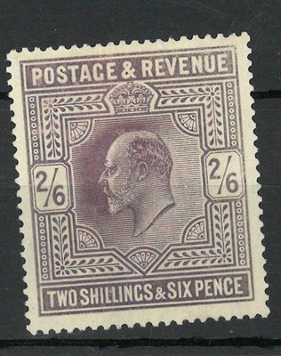 Lot 343 - Great Britain. 1905 2s6d pale dull purple on chalky paper, unmounted