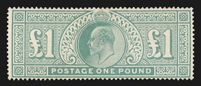 Lot 348 - Great Britain. 1902 £1 dull bull-green unmounted