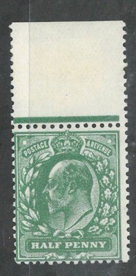 Lot 349 - Great Britain. 1911 1/2d unmounted top marginal showing a 'blotchy' king's head