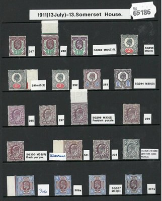 Lot 352 - Great Britain. 1911 to 1913 full unmounted set to 1s. Includes many shades