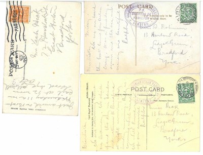Lot 390 - Great Britain. Two 1913 postcards addressed to Bradford both bearing Caledonian Steam Packet Co Ltd